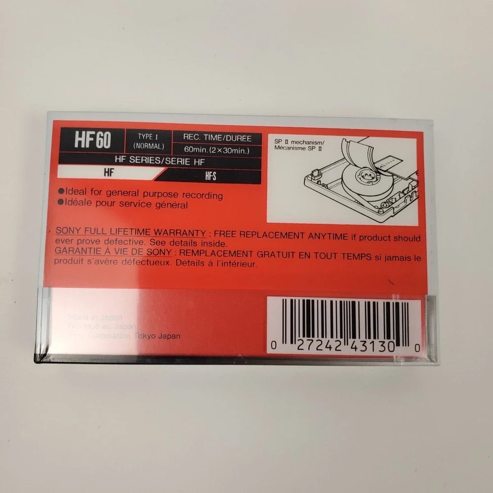 Sony HF60 Type I Normal Bias 90m Blank Cassette‎ Lot Pack Of 4 Tapes New Sealed